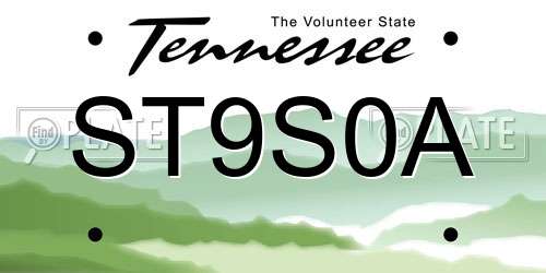 ST9S0A Tennessee License Plate
