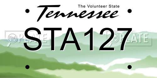 STA127 Tennessee License Plate