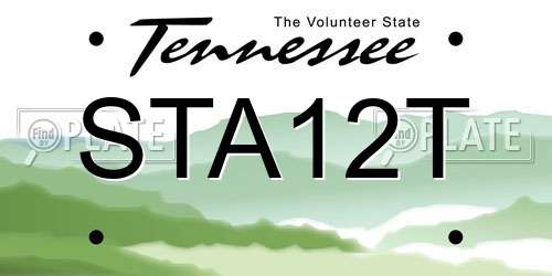 STA12T Tennessee License Plate