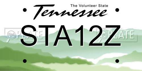 STA12Z Tennessee License Plate