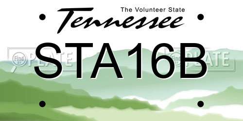 STA16B Tennessee License Plate