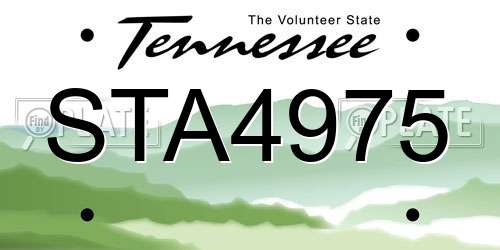 STA4975 Tennessee License Plate