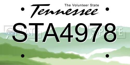 STA4978 Tennessee License Plate