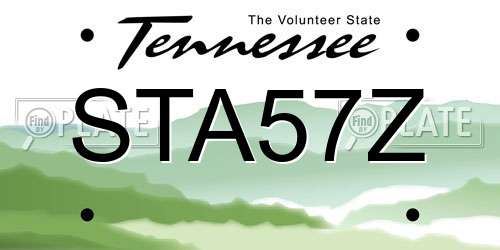 STA57Z Tennessee License Plate