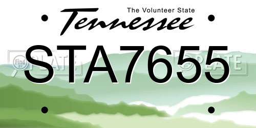 STA7655 Tennessee License Plate