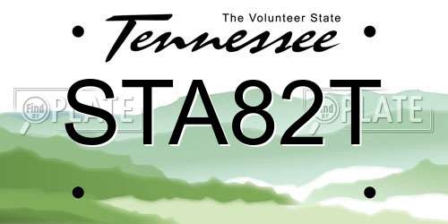 STA82T Tennessee License Plate