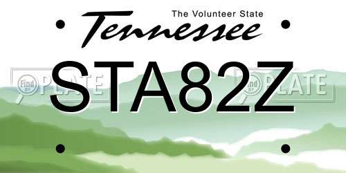 STA82Z Tennessee License Plate