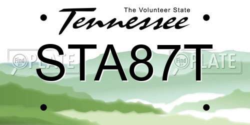 STA87T Tennessee License Plate