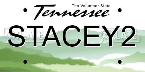STACEY2 Tennessee License Plate