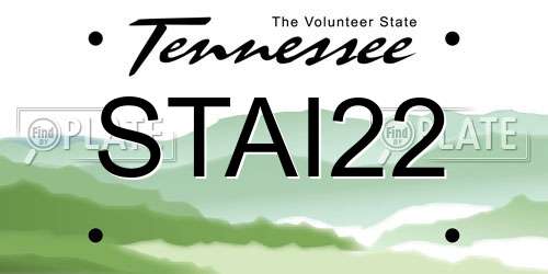 STAI22 Tennessee License Plate