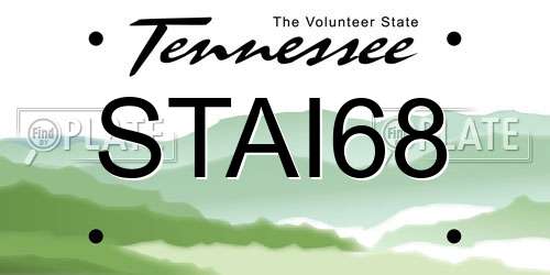 STAI68 Tennessee License Plate
