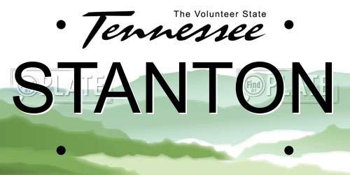 STANTON Tennessee License Plate