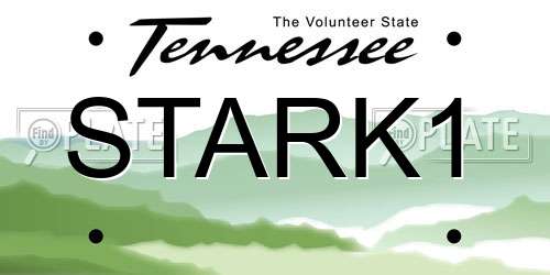 STARK1 Tennessee License Plate