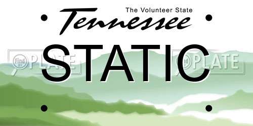 STATIC Tennessee License Plate