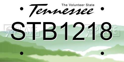 STB1218 Tennessee License Plate