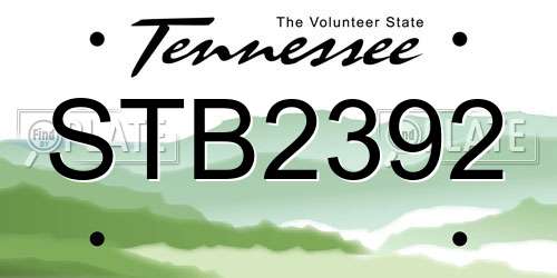 STB2392 Tennessee License Plate