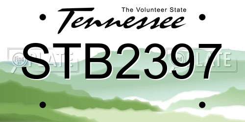 STB2397 Tennessee License Plate