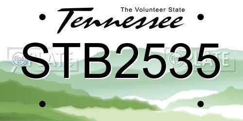 STB2535 Tennessee License Plate