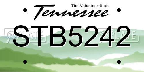 STB5242 Tennessee License Plate