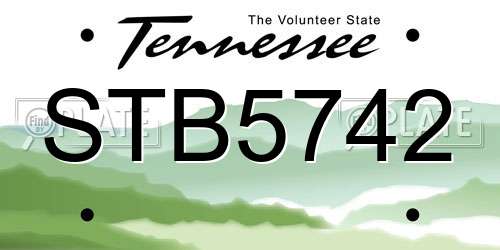 STB5742 Tennessee License Plate
