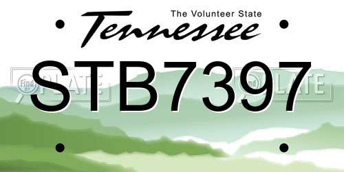 STB7397 Tennessee License Plate