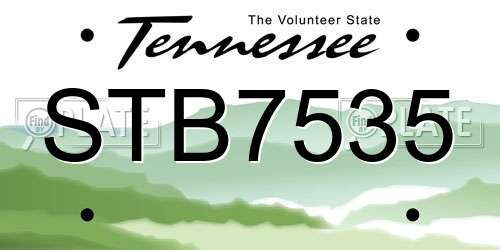 STB7535 Tennessee License Plate