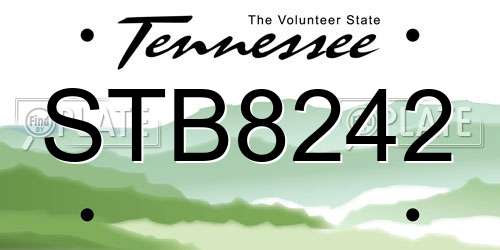 STB8242 Tennessee License Plate