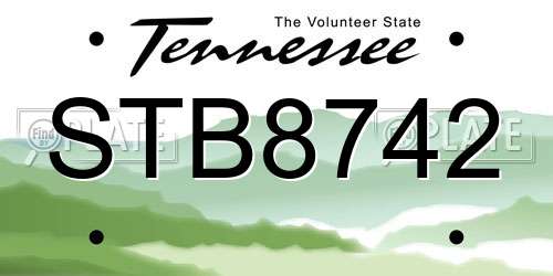 STB8742 Tennessee License Plate