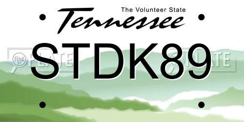 STDK89 Tennessee License Plate