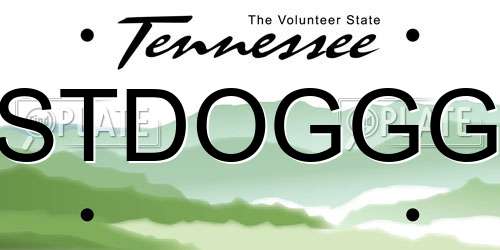 STDOGGG Tennessee License Plate