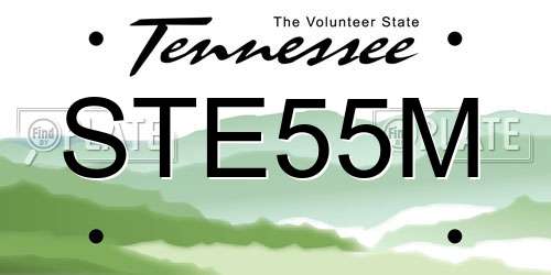 STE55M Tennessee License Plate