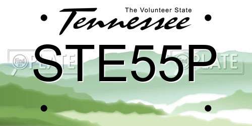 STE55P Tennessee License Plate