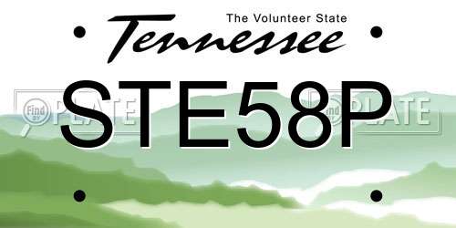 STE58P Tennessee License Plate