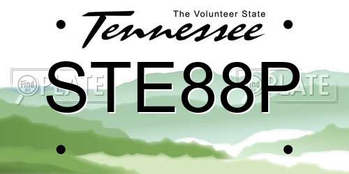 STE88P Tennessee License Plate