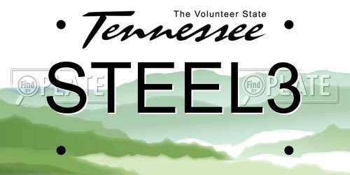 STEEL3 Tennessee License Plate