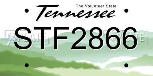 STF2866 Tennessee License Plate