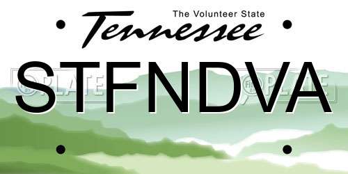 STFNDVA Tennessee License Plate