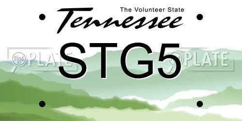 STG5 Tennessee License Plate
