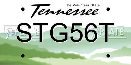 STG56T Tennessee License Plate
