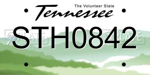 STH0842 Tennessee License Plate