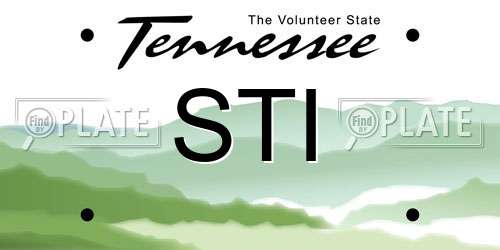 STI Tennessee License Plate