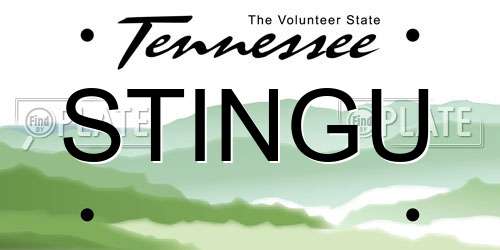 STINGU Tennessee License Plate