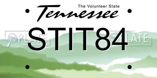 STIT84 Tennessee License Plate