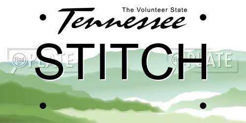 STITCH Tennessee License Plate