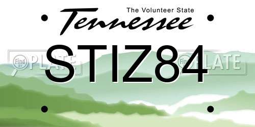 STIZ84 Tennessee License Plate