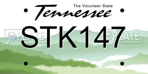 STK147 Tennessee License Plate