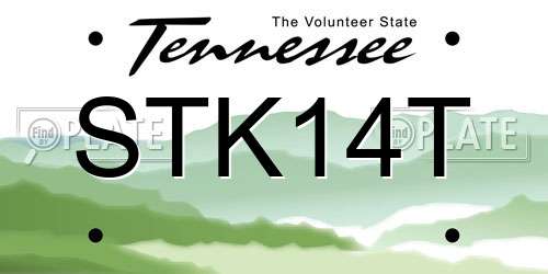 STK14T Tennessee License Plate