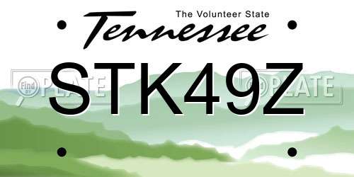 STK49Z Tennessee License Plate