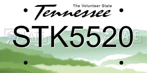 STK5520 Tennessee License Plate