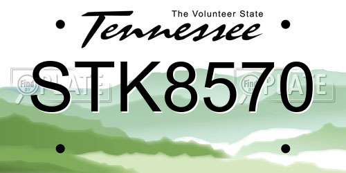 STK8570 Tennessee License Plate